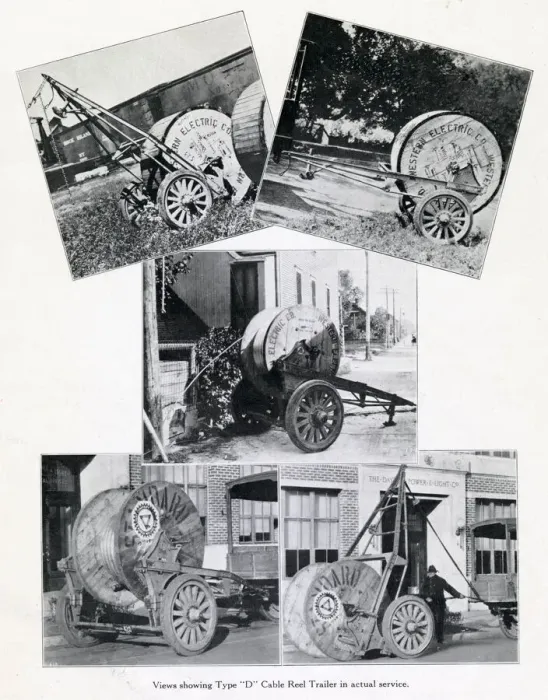 Framed Print : Five Type D Cable Reel Trailers in actual service Framed Print : Five Type D Cable Reel Trailers in actual service