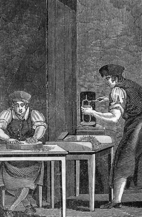 Framed Print : Type Founder 1827 Framed Print : Type Founder 1827
