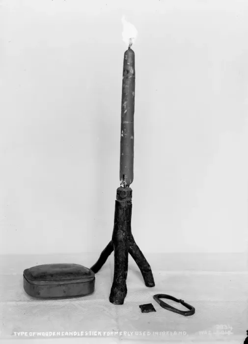 Framed Print : Type of Wooden Candle Stick for mally used in Ireland Framed Print : Type of Wooden Candle Stick for mally used in Ireland