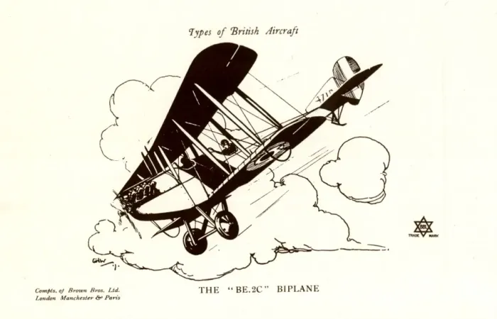 Framed Print : Types of British Aircraft -- The BE 2C Biplane Framed Print : Types of British Aircraft -- The BE 2C Biplane