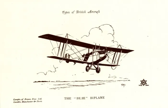 Framed Print : Types of British Aircraft -- The BE 2E Biplane Framed Print : Types of British Aircraft -- The BE 2E Biplane