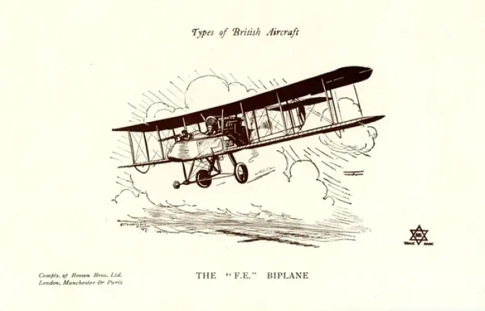 Framed Print : Types of British Aircraft -- The FE Biplane Framed Print : Types of British Aircraft -- The FE Biplane
