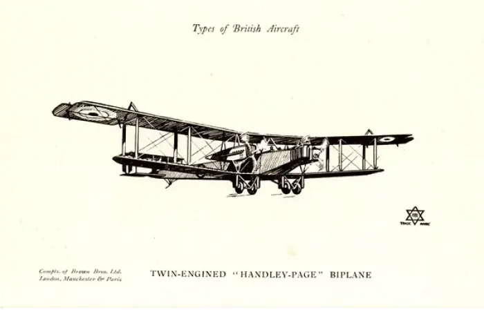 Framed Print : Types of British Aircraft -- Handley-Page Biplane Framed Print : Types of British Aircraft -- Handley-Page Biplane