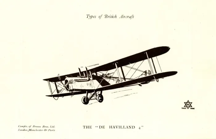 Framed Print : Types of British Aircraft -- The De Havilland 4 Framed Print : Types of British Aircraft -- The De Havilland 4