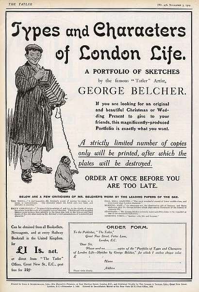 Types and Characters of London Life - advert in the Tatler