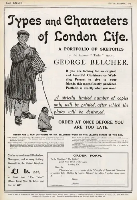 Framed Print : Types and Characters of London Life - advert in the Tatler Framed Print : Types and Characters of London Life - advert in the Tatler