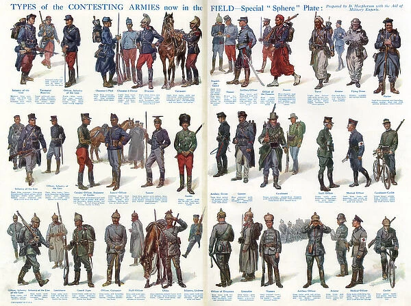 Types of the French, Belgian and German armies