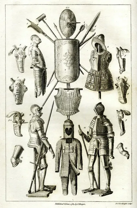 Framed Print : Types ofantique armour Framed Print : Types ofantique armour