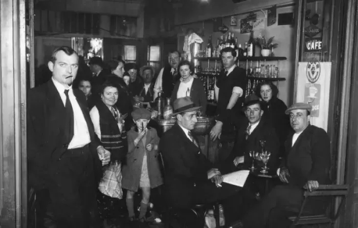 Framed Print : A typical French cafe. 20th century Framed Print : A typical French cafe. 20th century