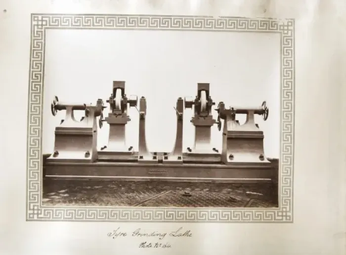 Framed Print : Tyre grinding lathe Framed Print : Tyre grinding lathe