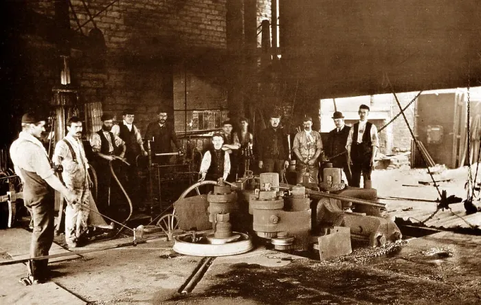 Framed Print : Tyre rolling mill, Steel Works Penistone Framed Print : Tyre rolling mill, Steel Works Penistone