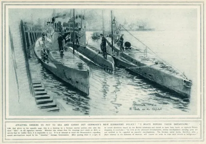 Framed Print : U-BOATS IN HARBOUR 1916 U-Boat in harbour 1916 Framed Print : U-BOATS IN HARBOUR 1916 U-Boat in harbour 1916