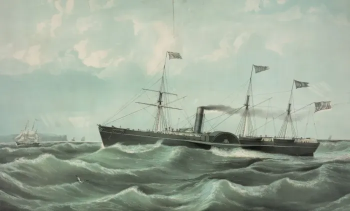 Framed Print : U. S. M. Steamship Atlantic, James West, Commander Framed Print : U. S. M. Steamship Atlantic, James West, Commander