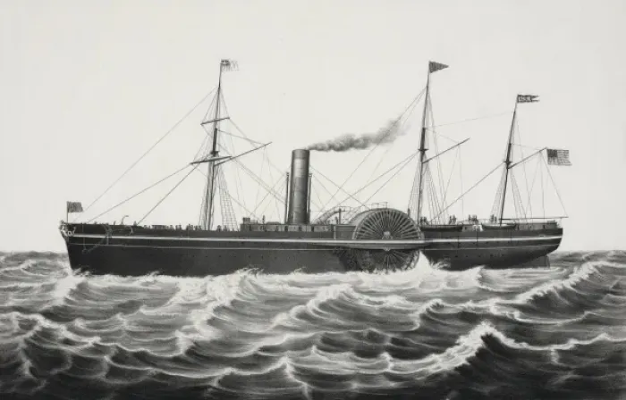 Framed Print : U. S. mail steam ship Pacific: Collins line, builders, hull b Framed Print : U. S. mail steam ship Pacific: Collins line, builders, hull b