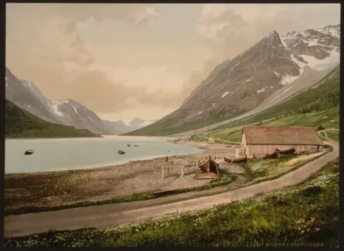 Framed Print : In Ulsfjorden (i. e. Ullsfjorden), Kjosen, Norway Framed Print : In Ulsfjorden (i. e. Ullsfjorden), Kjosen, Norway