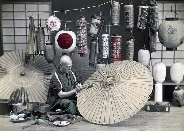 Umbrella maker, Japan, circa 1880s