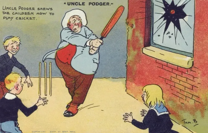 Framed Print : Uncle Podger playing cricket Framed Print : Uncle Podger playing cricket