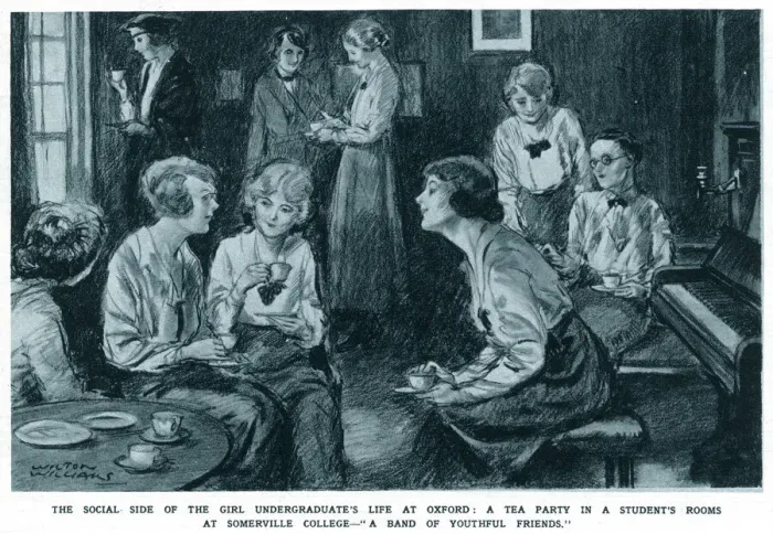Framed Print : Undergraduate female student tea party, December 1920 Framed Print : Undergraduate female student tea party, December 1920
