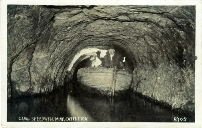 Framed Print : Underground Canal & Boat, Speedwell Lead / Blue John Mine Framed Print : Underground Canal & Boat, Speedwell Lead / Blue John Mine