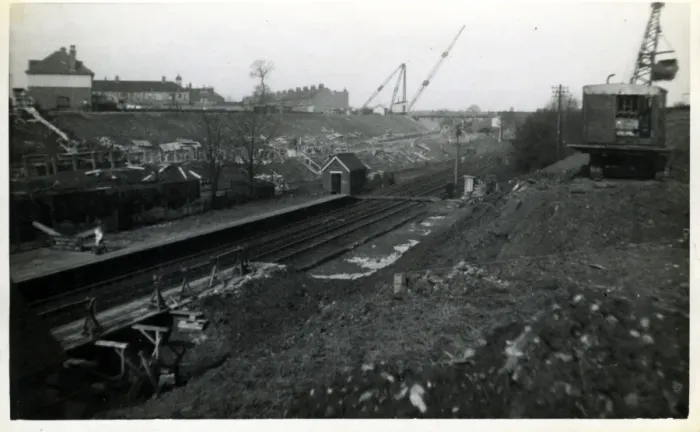 Framed Print : Underground Railway Construction, Leytonstone, London Framed Print : Underground Railway Construction, Leytonstone, London