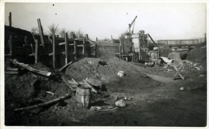 Framed Print : Underground Railway Construction, Leytonstone, London Framed Print : Underground Railway Construction, Leytonstone, London