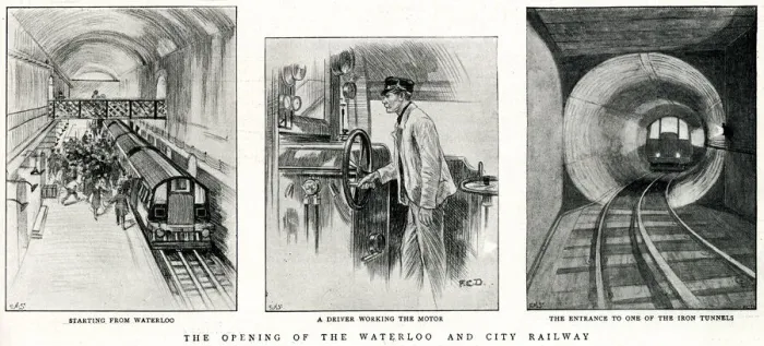 Framed Print : Underground railway, Waterloo and City Line opening London
