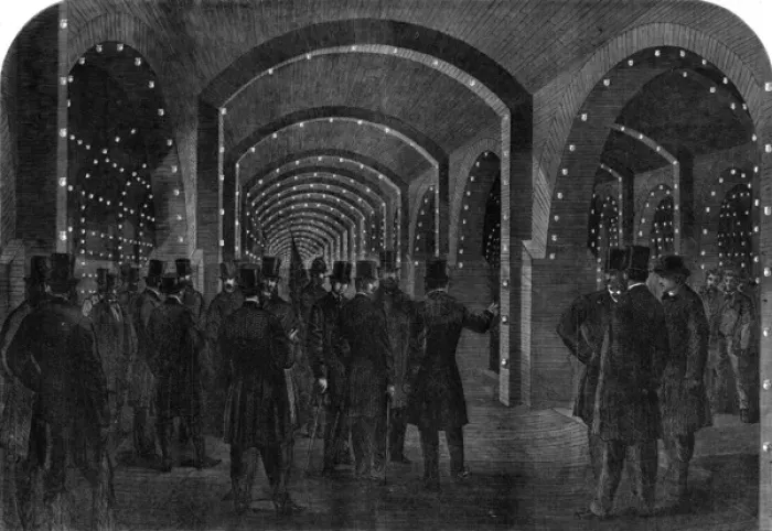 Framed Print : The Underground Reservoir at Crossness, 1865 Framed Print : The Underground Reservoir at Crossness, 1865