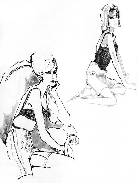 Underwear for 1962 drawn by Barbara Hulanicki
