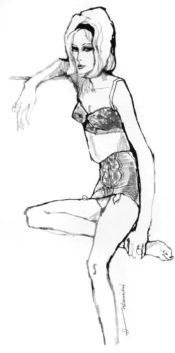 Framed Print : Underwear for 1962 drawn by Barbara Hulanicki Framed Print : Underwear for 1962 drawn by Barbara Hulanicki