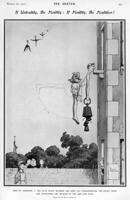 Framed Print : If Unhealthy, Be Healthy by William Heath Robinson Framed Print : If Unhealthy, Be Healthy by William Heath Robinson