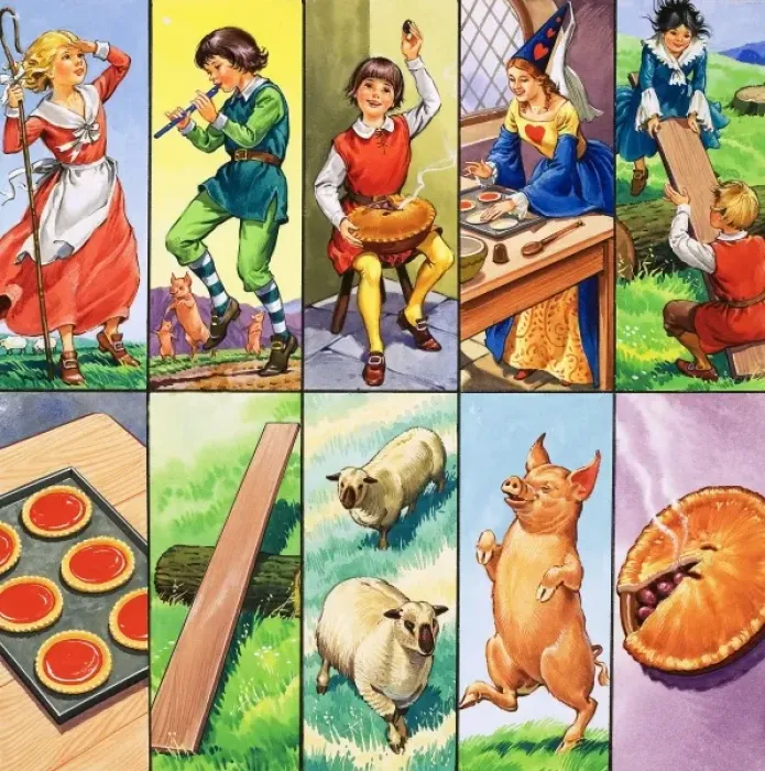 Framed Print : Unidentified montage of nursery rhyme characters Framed Print : Unidentified montage of nursery rhyme characters