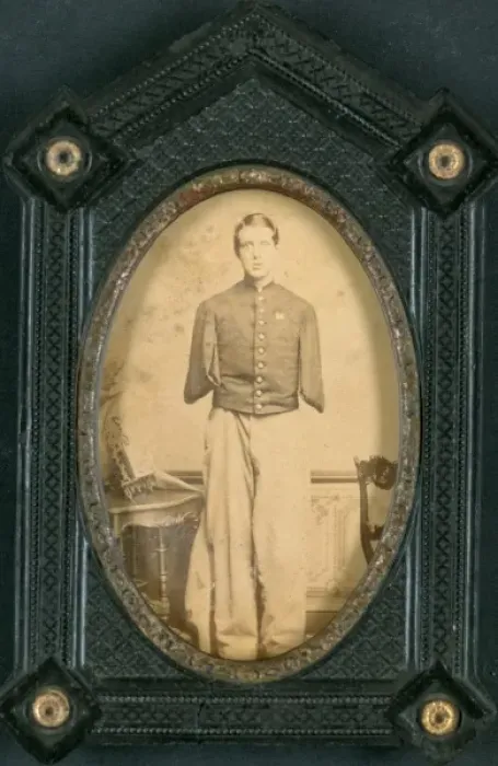 Framed Print : Unidentified soldier of Company G, 147th New York Infantry R Framed Print : Unidentified soldier of Company G, 147th New York Infantry R