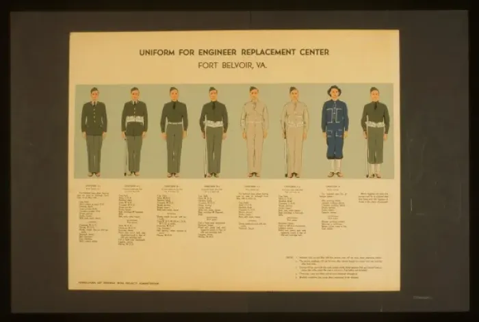 Framed Print : Uniform for engineer replacement center, Fort Belvoir, Va Framed Print : Uniform for engineer replacement center, Fort Belvoir, Va