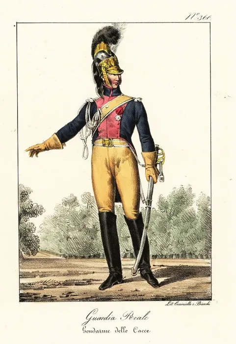 Framed Print : Uniform of the Royal Guard, Gendarmerie de la Chasse Framed Print : Uniform of the Royal Guard, Gendarmerie de la Chasse