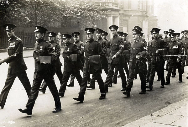 Uniformed men on parade