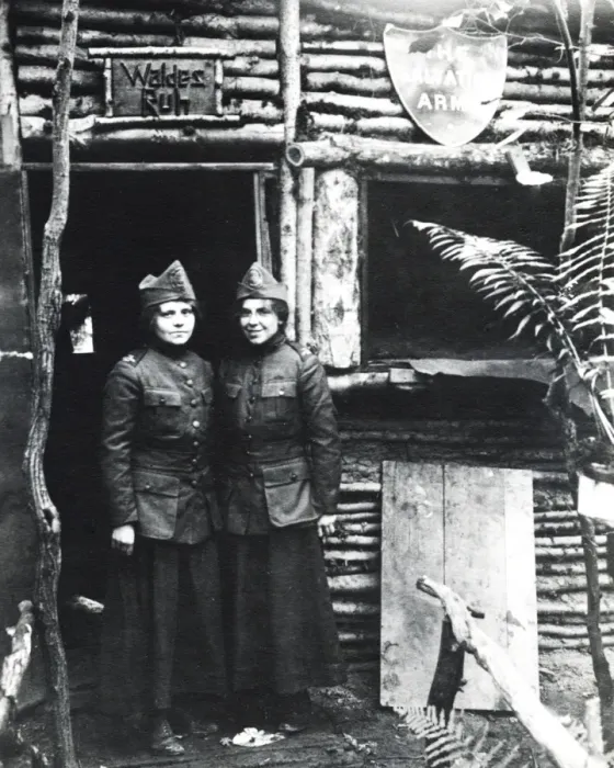 Framed Print : Two uniformed women in France, WW1 Framed Print : Two uniformed women in France, WW1