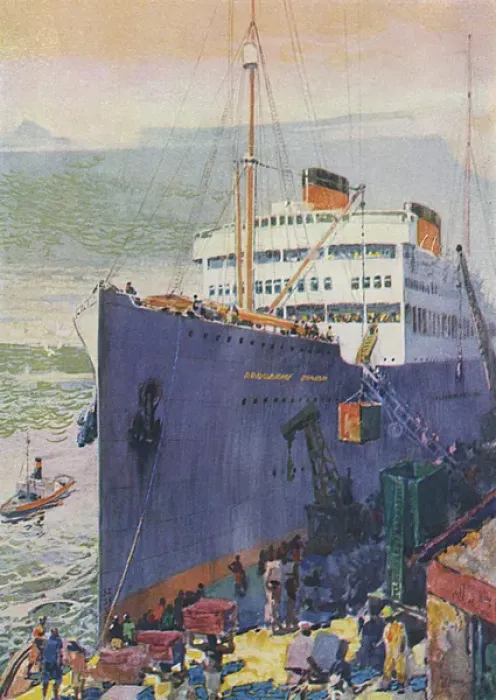 Framed Print : A Union Castle Company Ocean Liner at Cape Town Framed Print : A Union Castle Company Ocean Liner at Cape Town