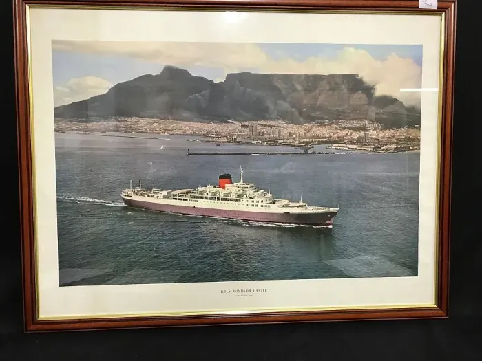 Framed Print : Union Castle liner - RMS Windsor Castle, South Africa Framed Print : Union Castle liner - RMS Windsor Castle, South Africa