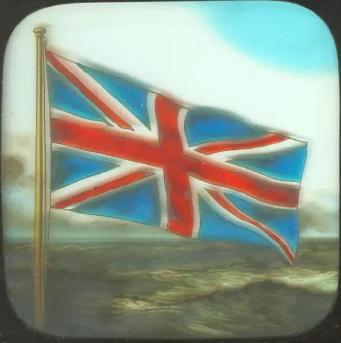 Framed Print : Union flag with sea in background Framed Print : Union flag with sea in background