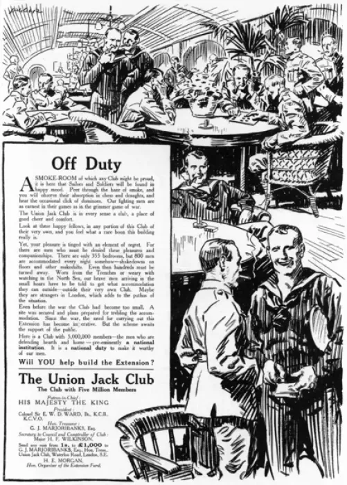 Framed Print : Union Jack Club fundraising advertisement, WW1 Framed Print : Union Jack Club fundraising advertisement, WW1