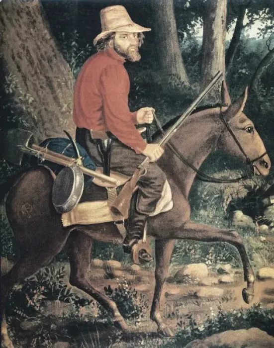 Framed Print : United States (19th c. ). Gold seeker in California Framed Print : United States (19th c. ). Gold seeker in California