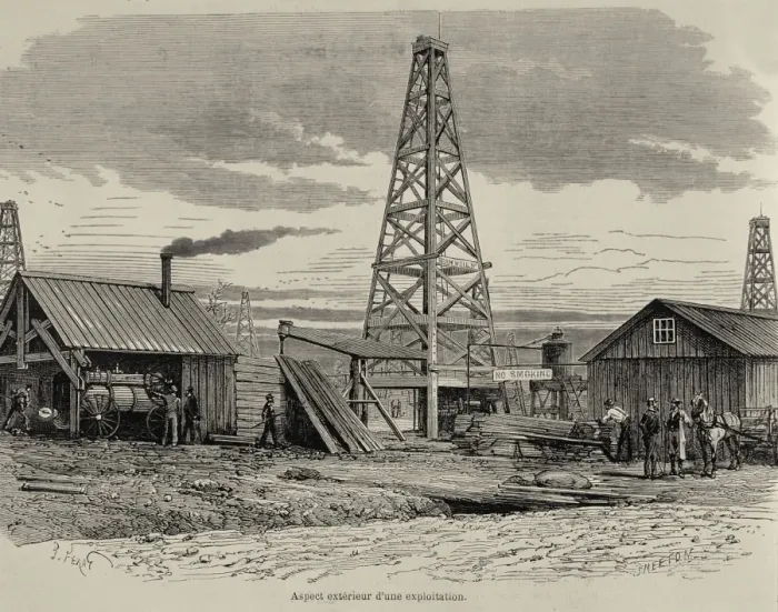 Framed Print : United States (19th c. ). Oil exploitation in Framed Print : United States (19th c. ). Oil exploitation in