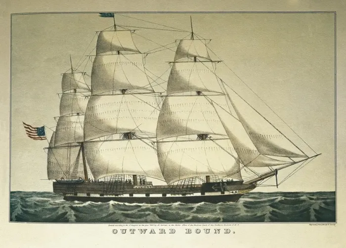 Framed Print : United States, 19th c. Outward Bound, clipper Framed Print : United States, 19th c. Outward Bound, clipper