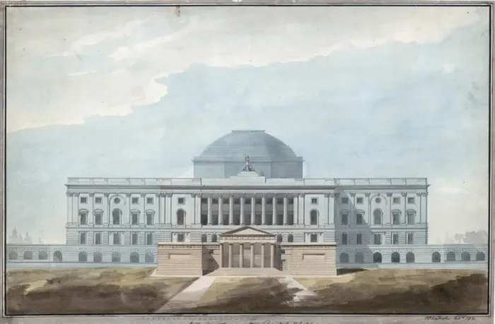 Framed Print : United States Capitol, Washington, DC Elevation of west fron Framed Print : United States Capitol, Washington, DC Elevation of west fron