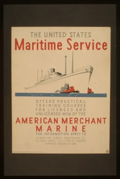 Framed Print : The United States Maritime Service offers practical training Framed Print : The United States Maritime Service offers practical training