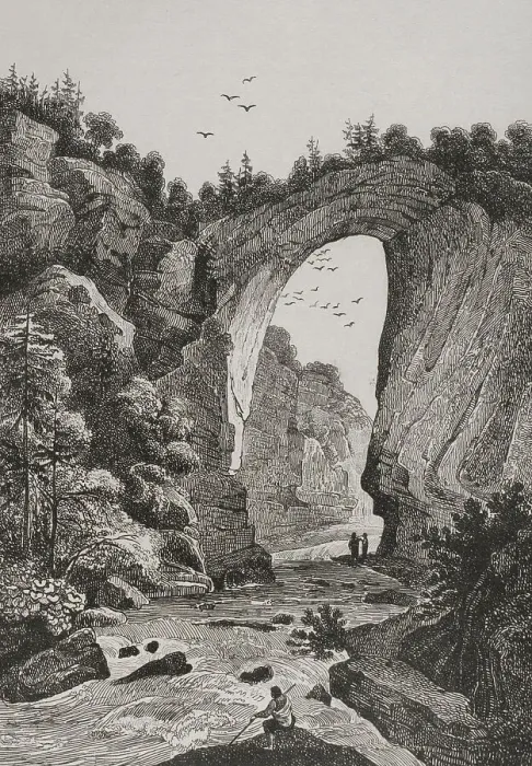 Framed Print : United States. Natural bridge in Virginia - Milbert Framed Print : United States. Natural bridge in Virginia - Milbert