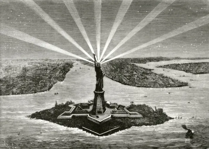 Framed Print : United States. New York. Statue of Liberty. Engraving Framed Print : United States. New York. Statue of Liberty. Engraving
