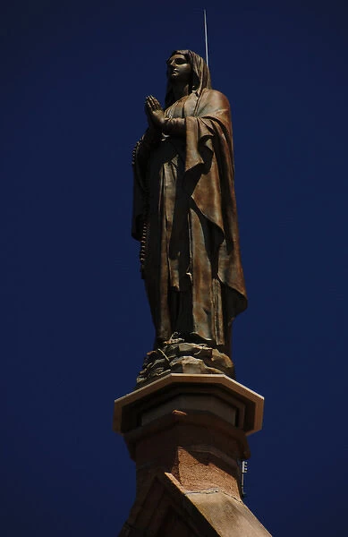 United States. Santa Fe. Loretto Chapel. Statue of Virgin Ma