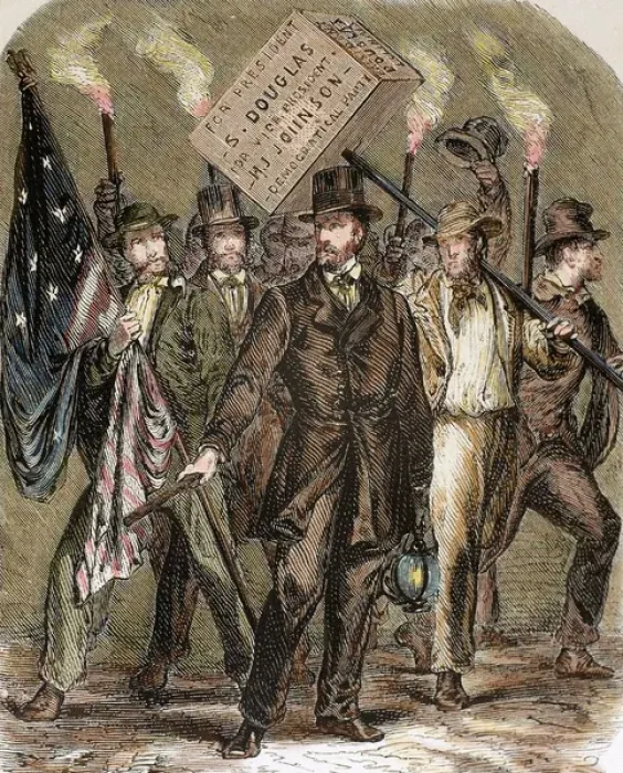 Framed Print : United States. Supporters of Stephen Douglas, candidate of t Framed Print : United States. Supporters of Stephen Douglas, candidate of t