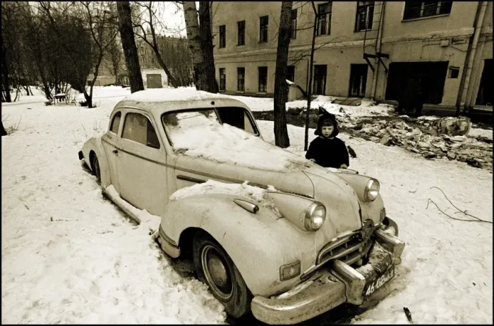 Framed Print : Unknown car with child in Moscow street Framed Print : Unknown car with child in Moscow street